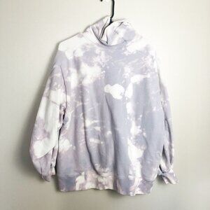 Lit Active Tie Dye Pullover Purple Pocket Balloon Sleeve Pullover Sweater Small